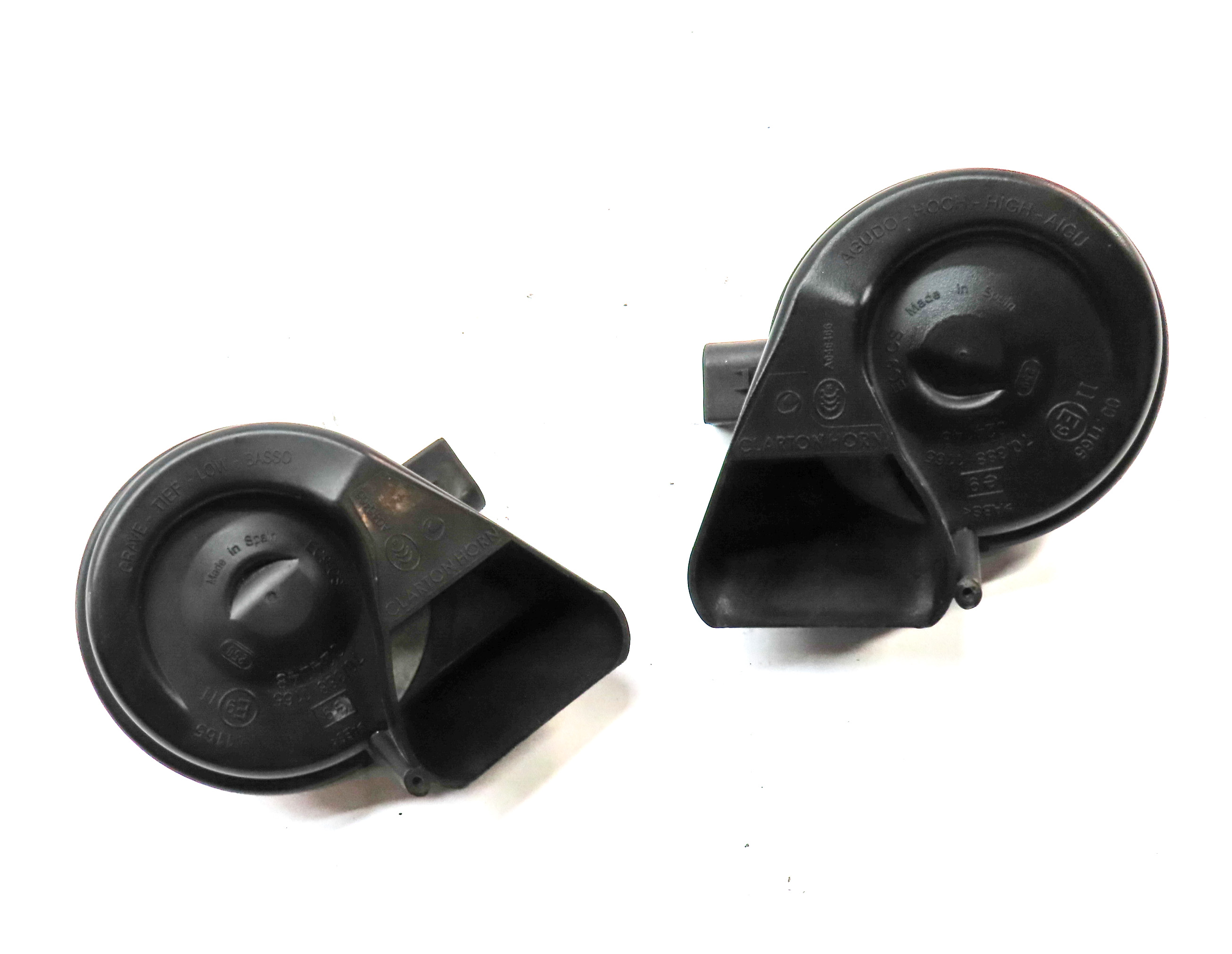 2007-2015 AUDI Q7 R8 (4L 4S) HIGH & LOW TONE NOTE SIGNAL SAFETY HORN SET-2 — exact item pictured